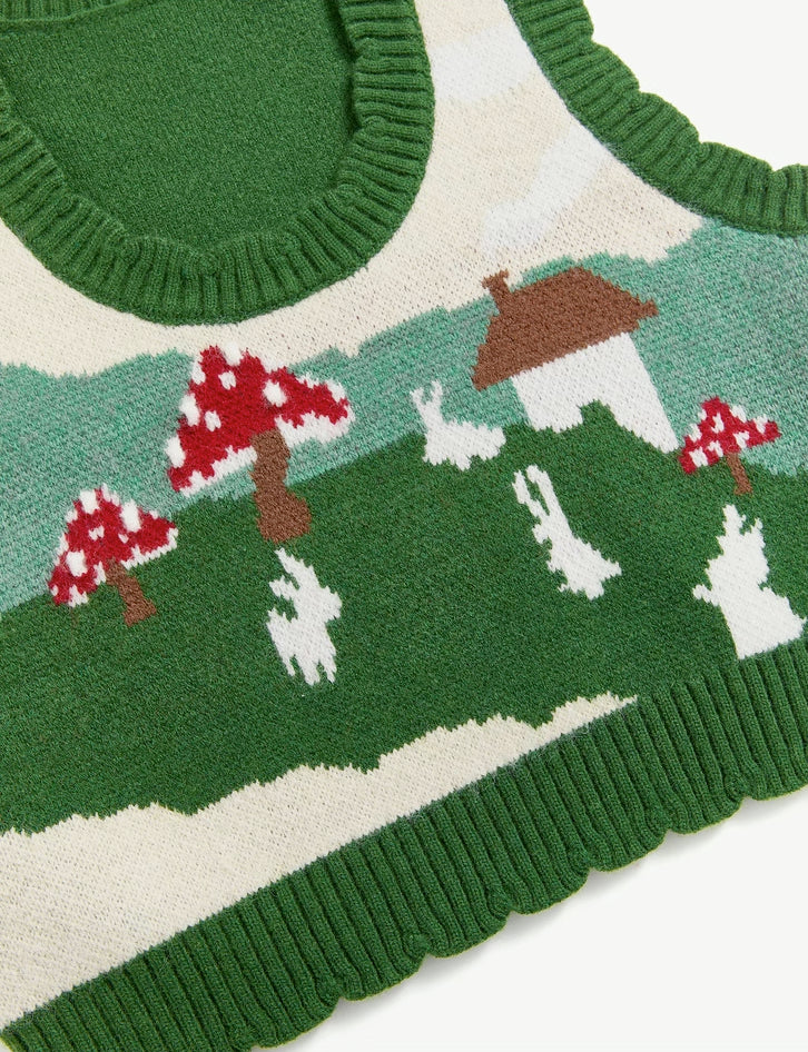 Mushroom Bunny Vest (Green)