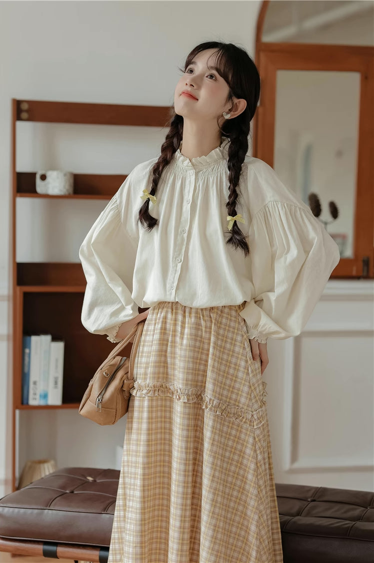 Marshmallow Puff Blouse (Cream)