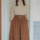 Drawstring Midi Skirt (Brown)