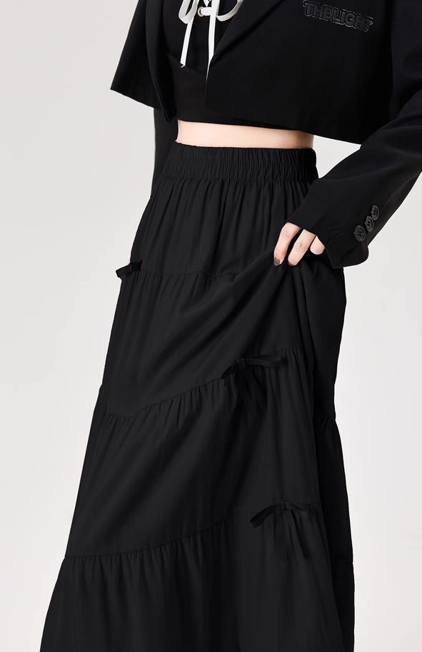 Tiered Bows Midi Skirt (5 Colors)