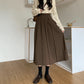 Woven Pleated Midi Skirt (2 Colors)