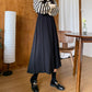 Woven Pleated Midi Skirt (2 Colors)