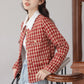 Houndstooth Tweed Jacket (Red)