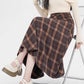 Oxford Plaid Midi Skirt (Brown)
