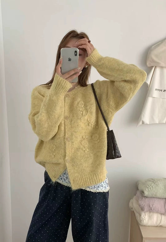 Hidden Flowers Cardigan (4 Colors)