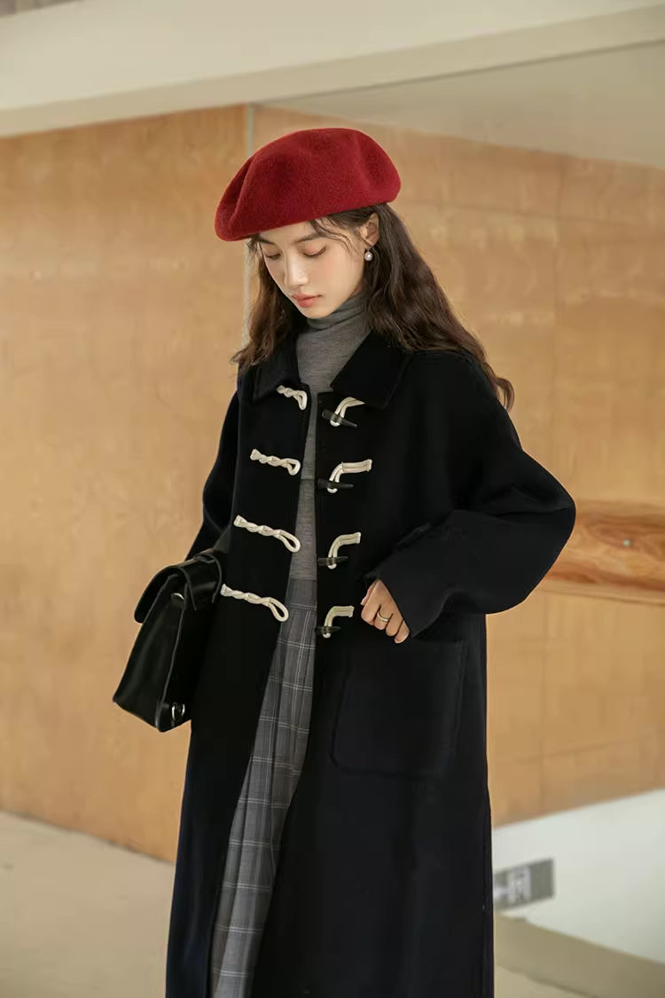 Basic Toggle Button Midi Coat (2 Colors)