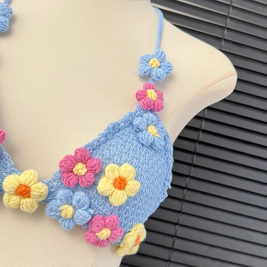 Daisy Pom Pom Knitted Bikini Set (3 Colors)