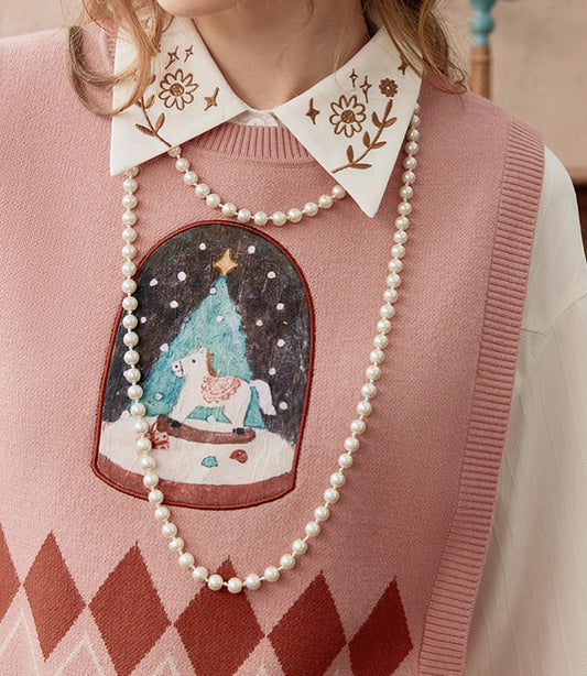 Christmas Snowglobe Vest (Pink)