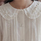 Ruffled Peter Pan Collar Blouse (White)