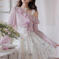 Sweet Floral Mini Dress (White/Purple)