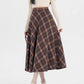 Oxford Plaid Midi Skirt (Brown)