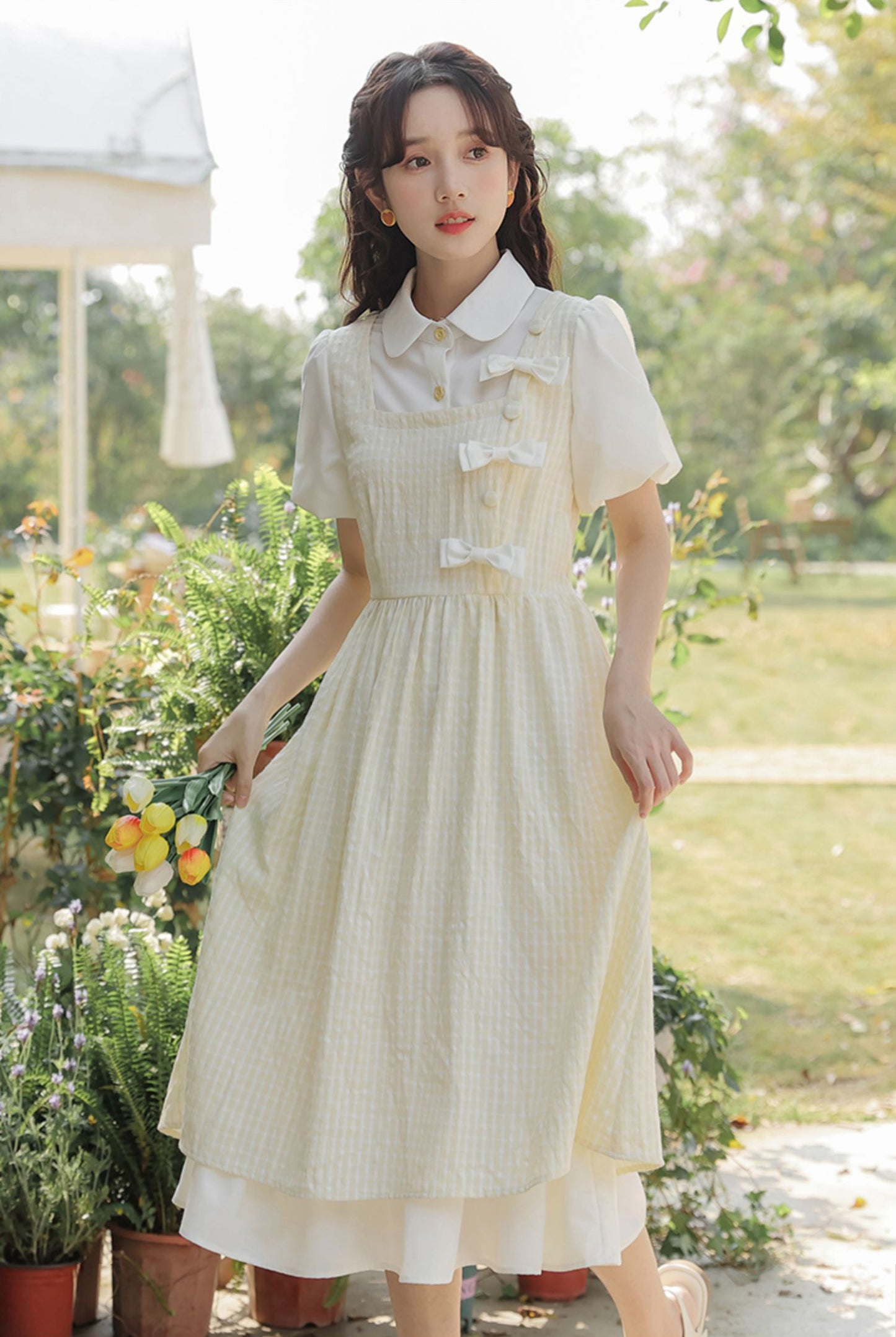 Gingham Bows Twofer Dress (3 Colors)