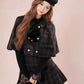 Black Forest Plaid Capelet & Mini Skirt Set (Green/Purple)