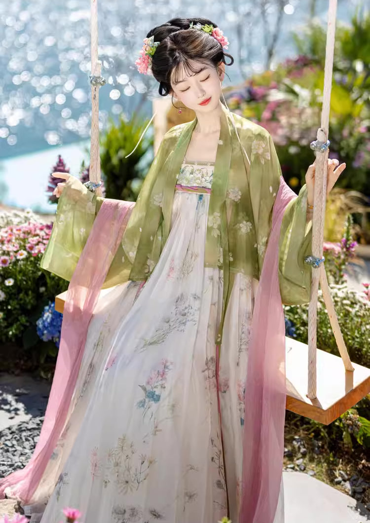 Wildflower Qixiong Famensi Dress Set (Green/White)