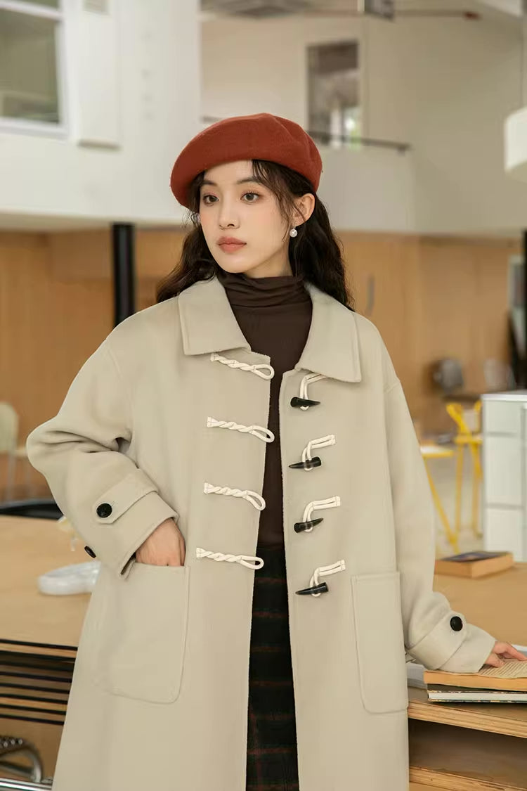 Basic Toggle Button Midi Coat (2 Colors)