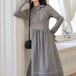 Sesame Sweater Dress & Capelet (Gray)