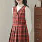 Biscuit Plaid Midi Dress (Red)