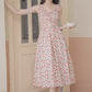 Camellia Smocked Midi Dress (Cream/Red)