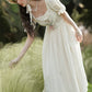 Cottage Flower Midi Dress (Cream)