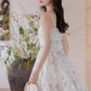Sweet Floral Mini Dress (White/Purple)