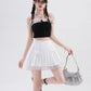 Bow Lace Pleated Mini Skirt (7 Colors)