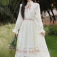 Rosy Bows Midi Dress (White)