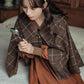 Plaid Capelet (Brown)