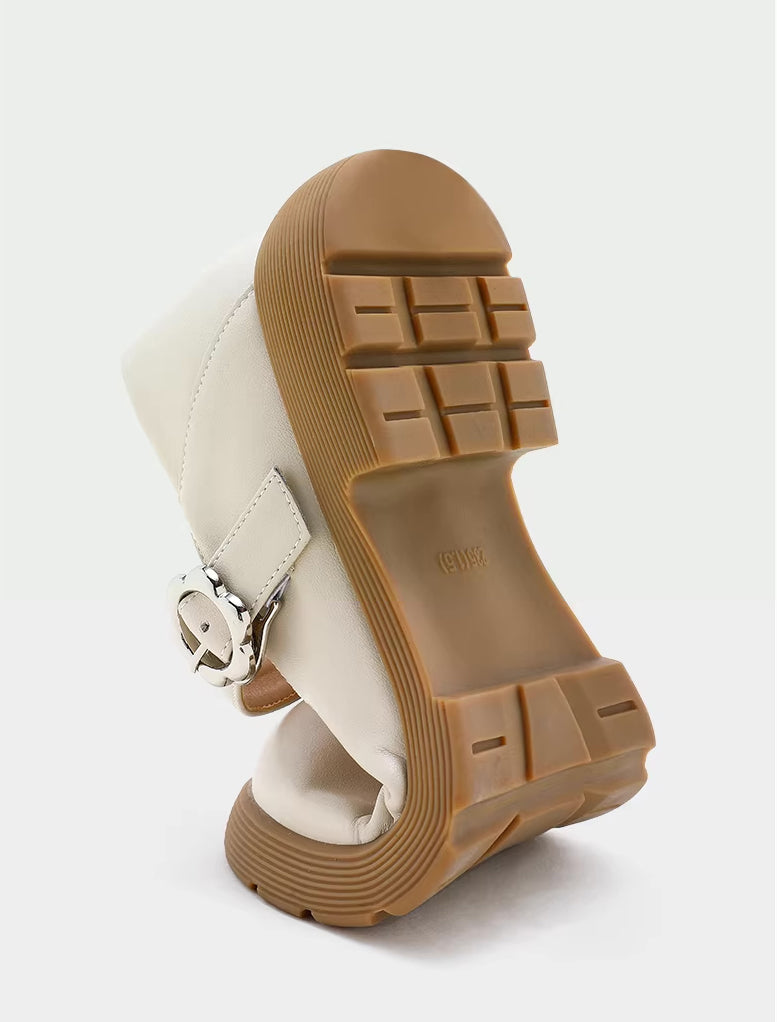 Flower Buckle Mary Jane Shoes (2 Colors)