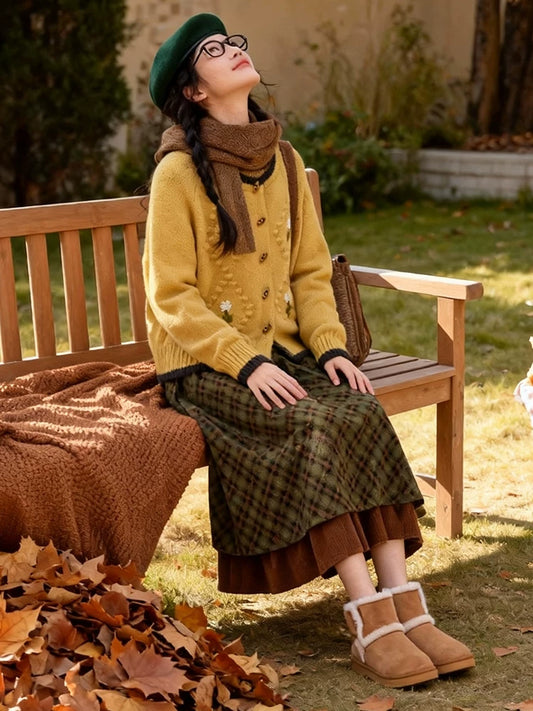 Gingko Flower Cardigan (Yellow)