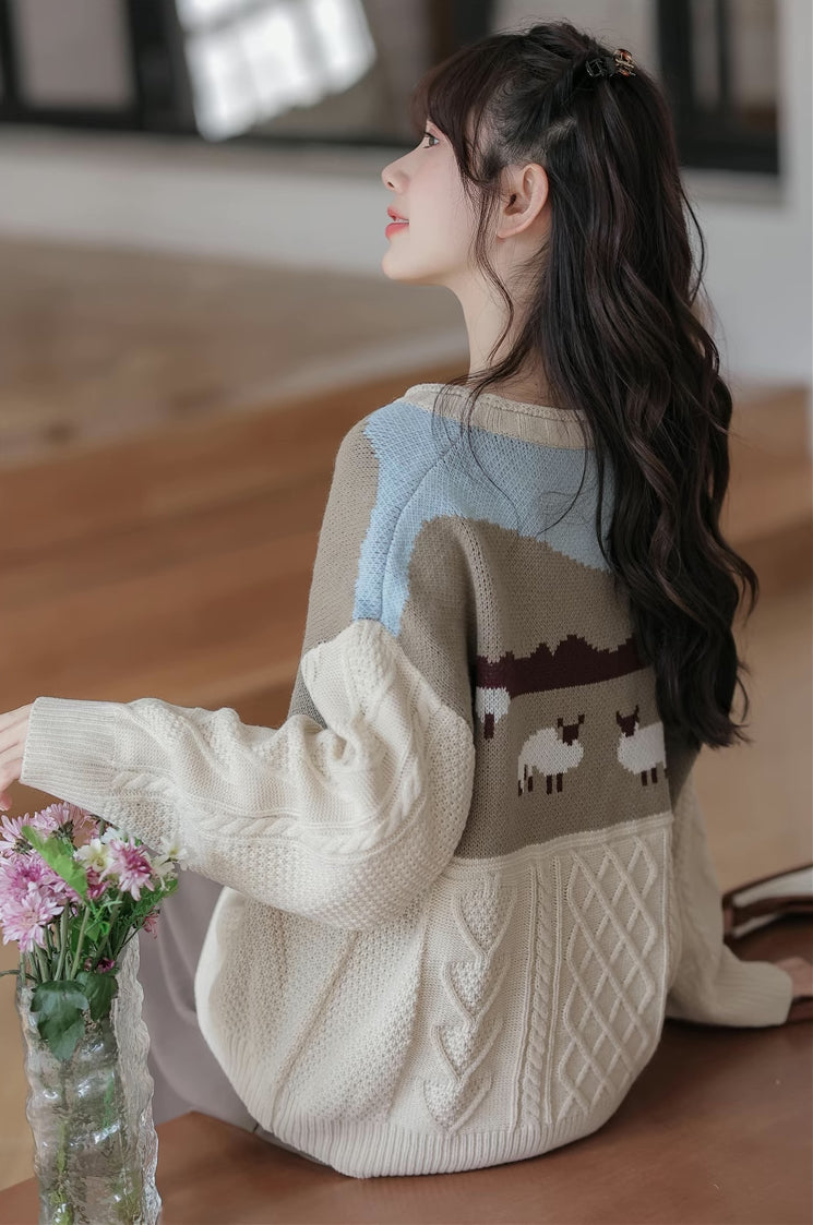 Sheep Country Sweater (Cream)