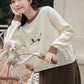 Waffle Knit Flower Sweater (2 Colors)