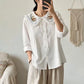 Peek-a-Squirrel Embroidered Blouse (3 Colors)