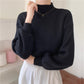 Balloon Sleeve Ribbed Sweater (4 Colors)