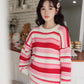 Strawberry Cheesecake Stripe Sweater (Pink/Cream)