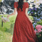 Ditsy Floral Maxi Dress (Red)