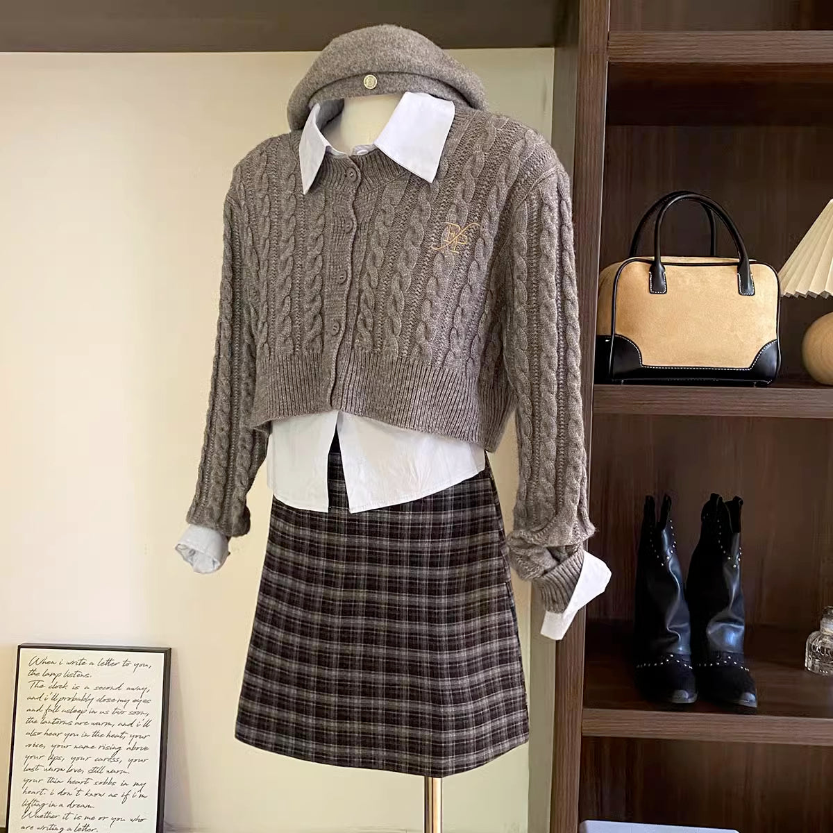 Cinnamon Spice Plaid Skirt (2 Colors)