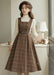 4510191 Grey Pinafore Plaid Dress