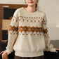 Cinnamon Fair Isle Sweater (Cream)