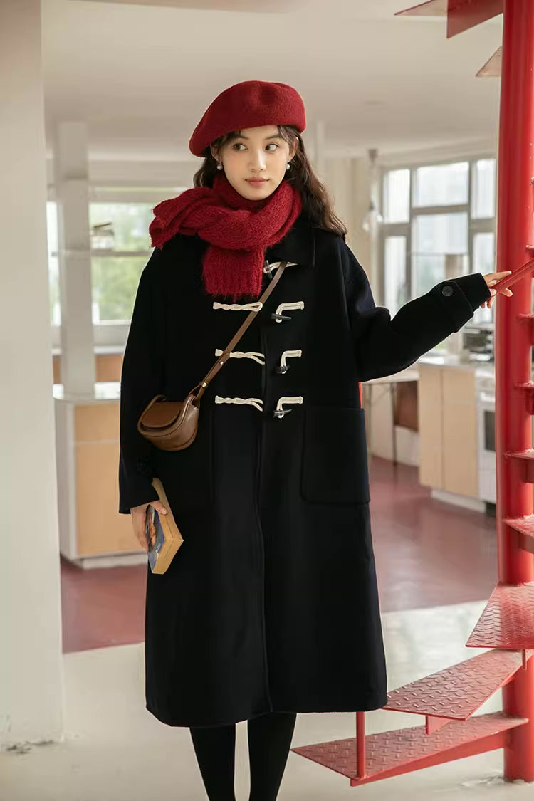 Basic Toggle Button Midi Coat (2 Colors)