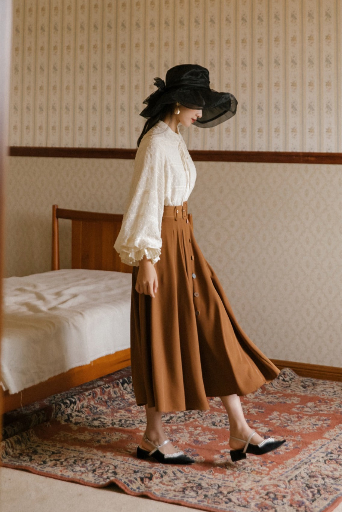 Shirt and hotsell brown skirt