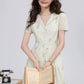 Dried Flowers Midi Shirt Dress (Cream)