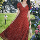 Ditsy Floral Maxi Dress (Red)