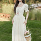 Cottage Flower Midi Dress (Cream)