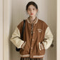 Boyfriend Baseball Jacket (Brown)