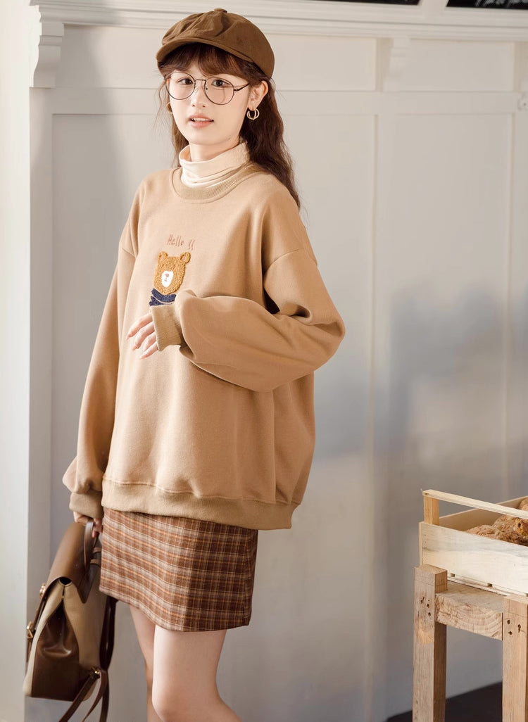 Fuzzy Bear Sweatshirt (Brown)