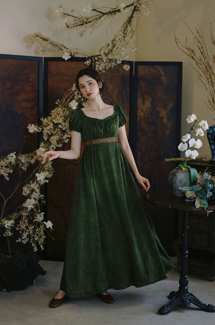 Ivy Regency Maxi Dress (Deep Olive)