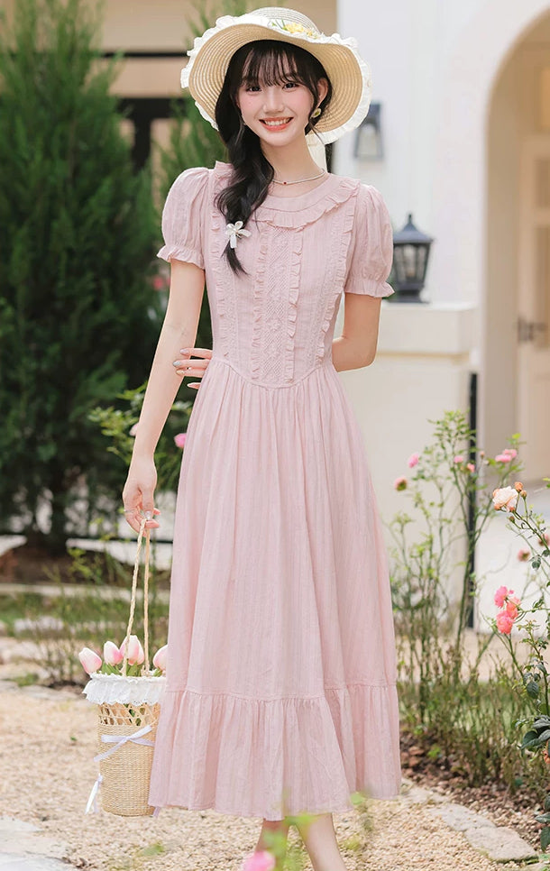 Blossom Tea Midi Dress (Pink)