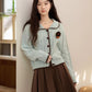 Peppermint Mocha Collared Cardigan (Mint)