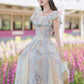 Watercolor Paint Three-Way Dress (Blue)