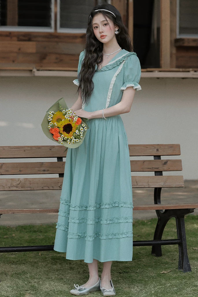 Midsummer Blues Midi Dress (Teal)